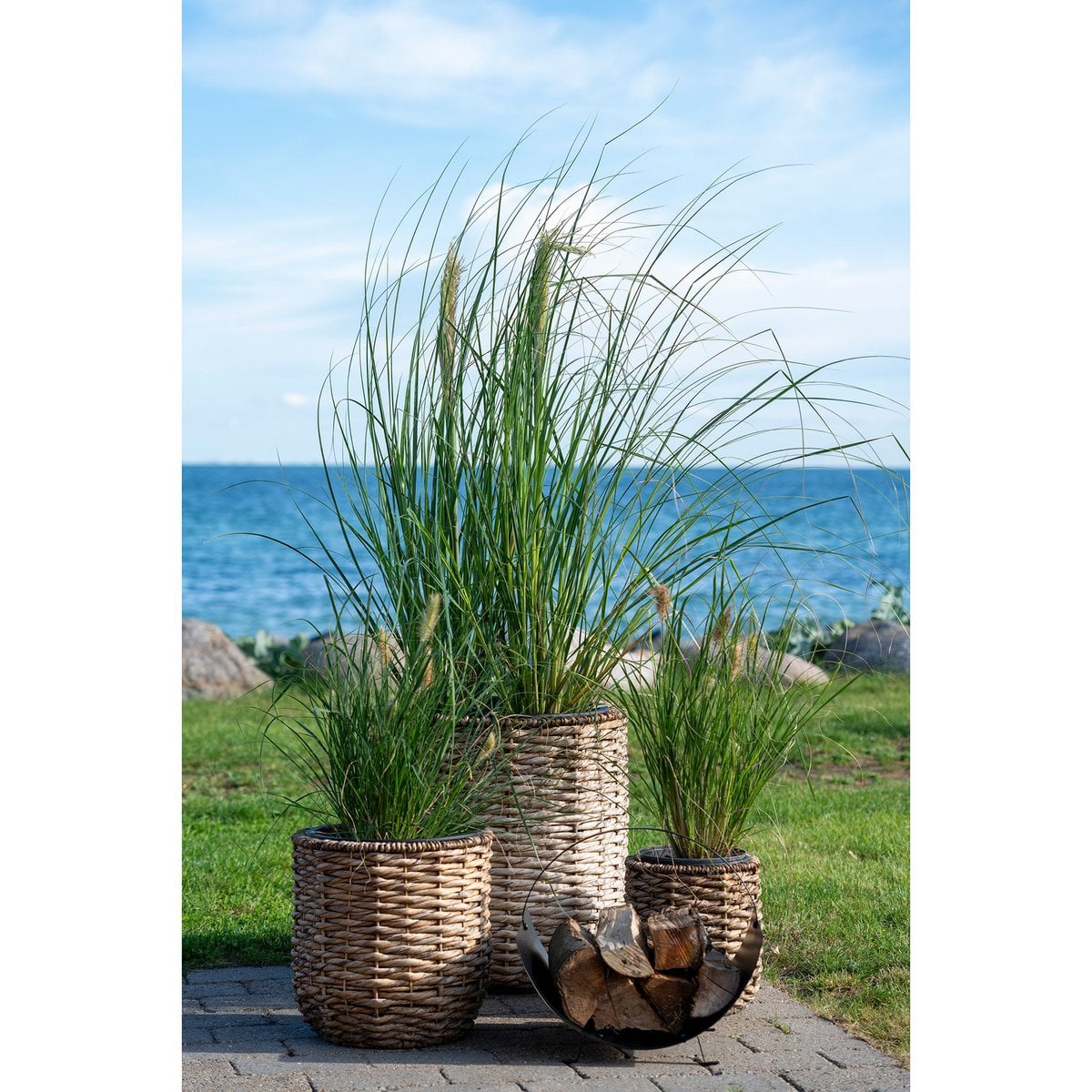 Water Hyacinth Planters - Natural Bohemian Basket Set - 3 Sizes