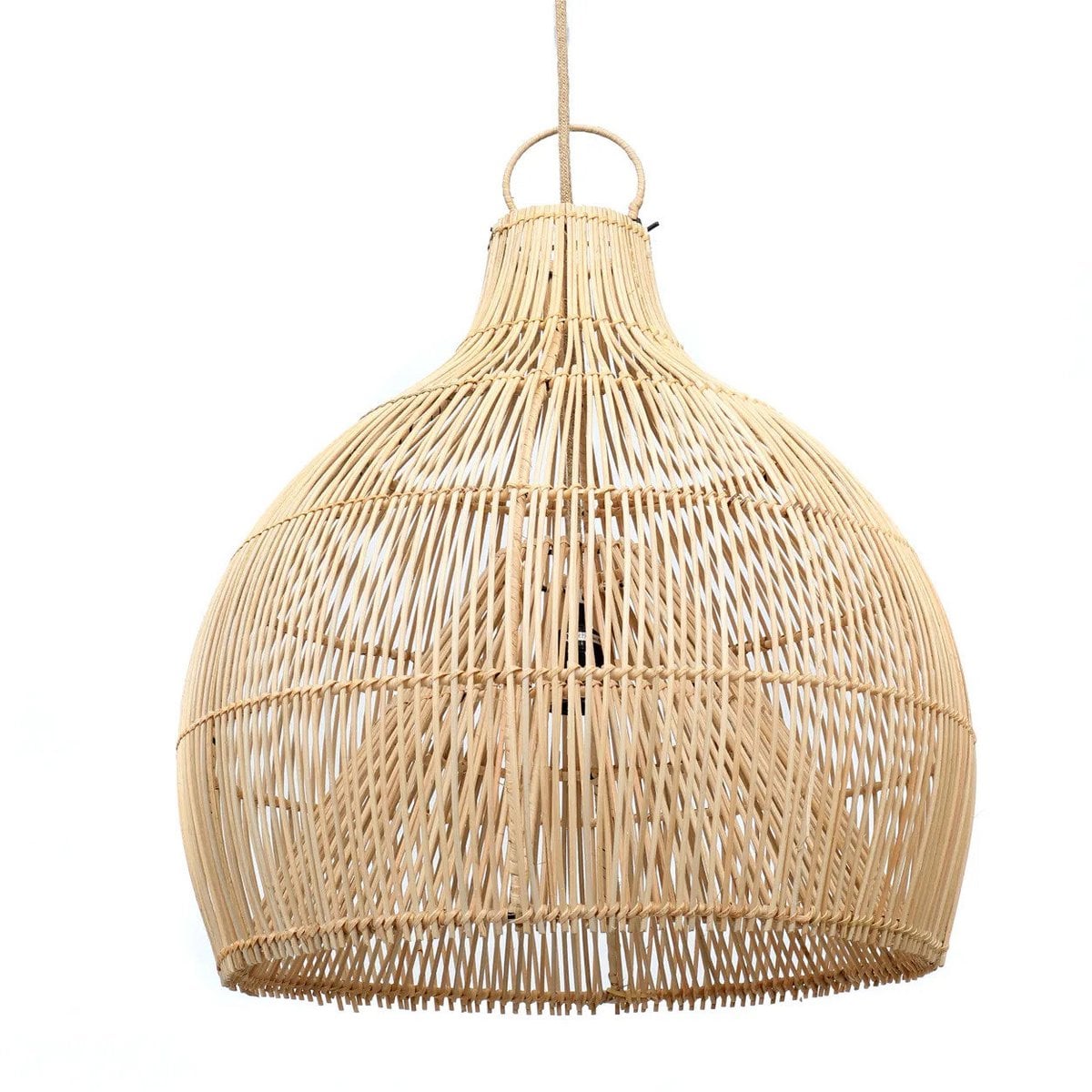 Rattan Pendant Light - Natural Woven Lobster Trap - Large