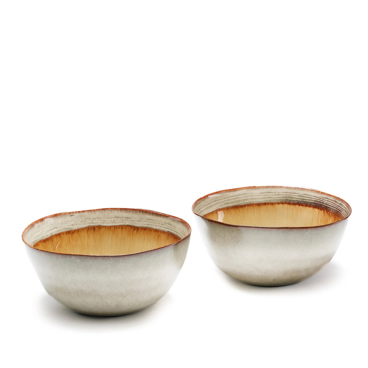 Ceramic Serving Bowl - Portuguese Crackle Glaze Design