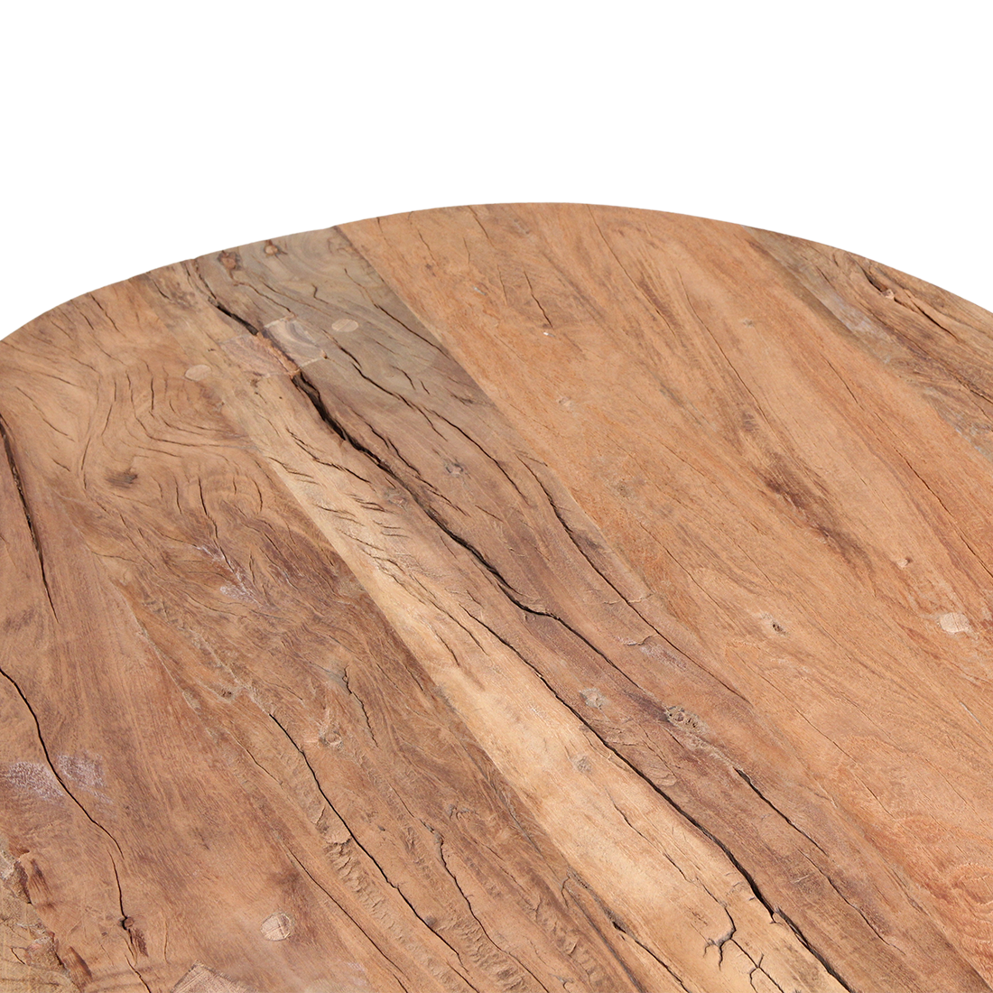 Recycled Wood Coffee Table - Round Farmwood Table, 70cm