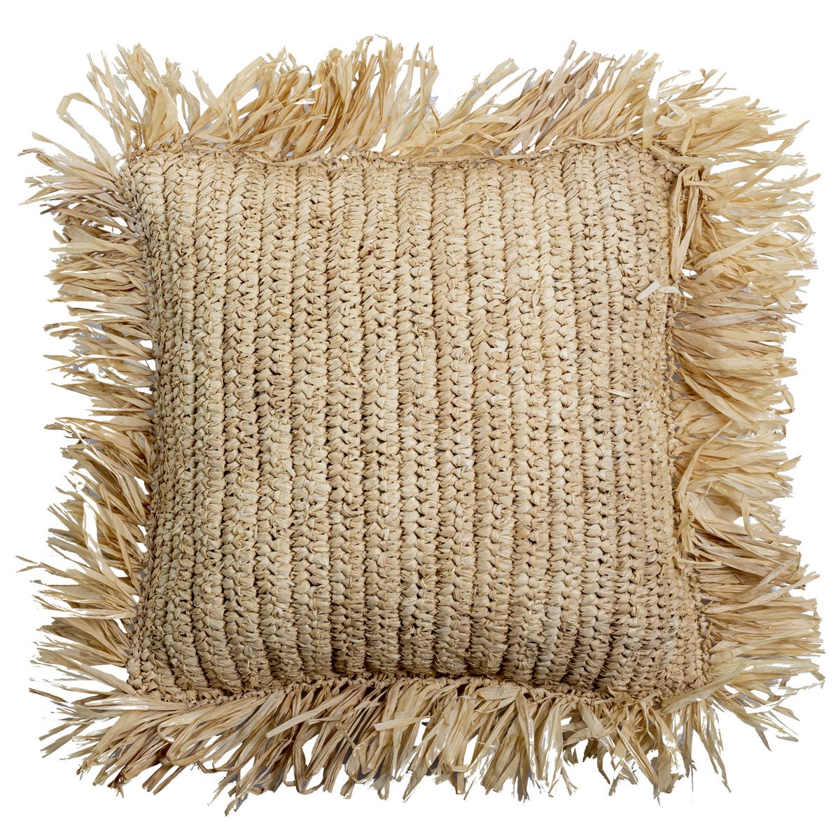 Hand-Knotted Raffia Throw Pillow - Decorative Sofa Cushion, 40x40 & 50x50cm