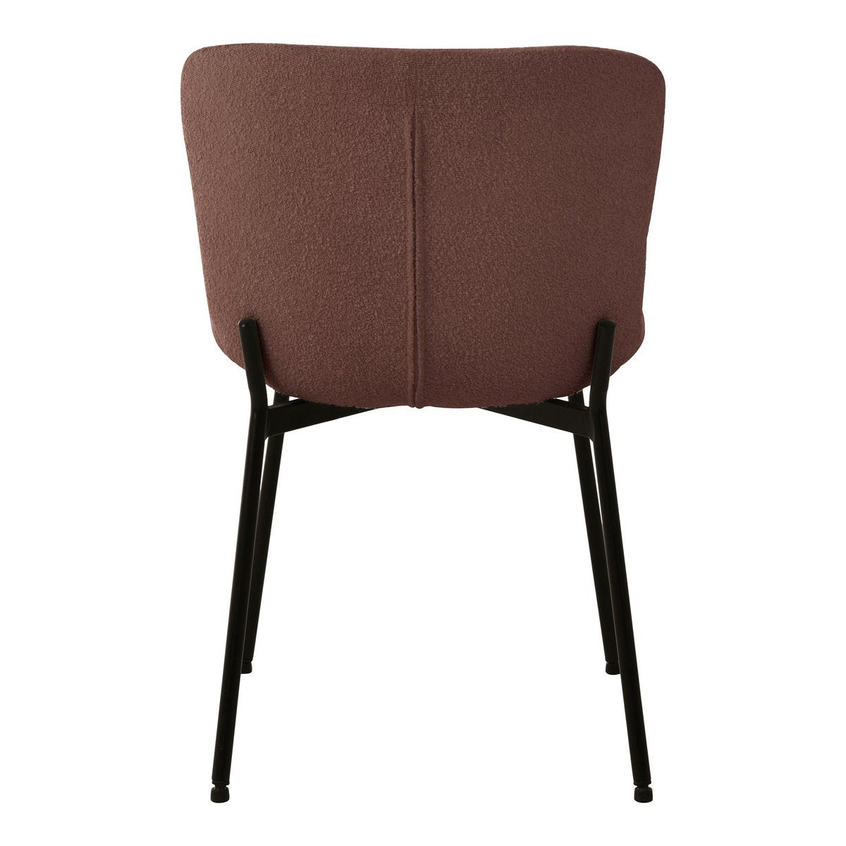 Maceda Dining Chair - Rust Bouclé, Black Legs - Set of 2