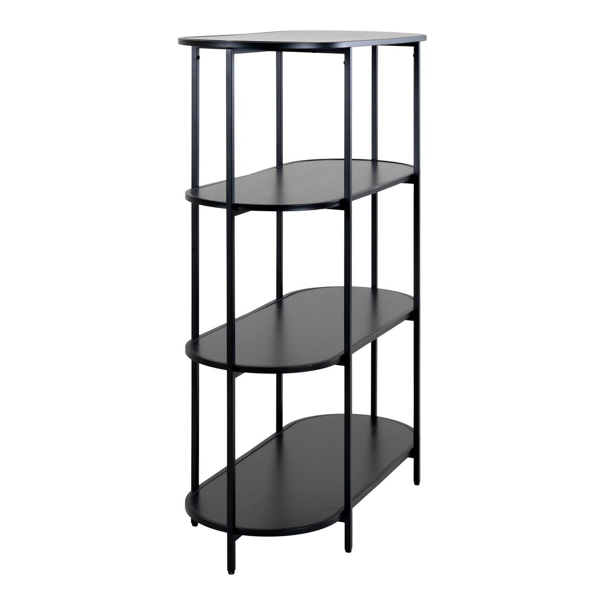 Black Steel Wall Shelf – Modern Display Shelf, 85x36x111 cm