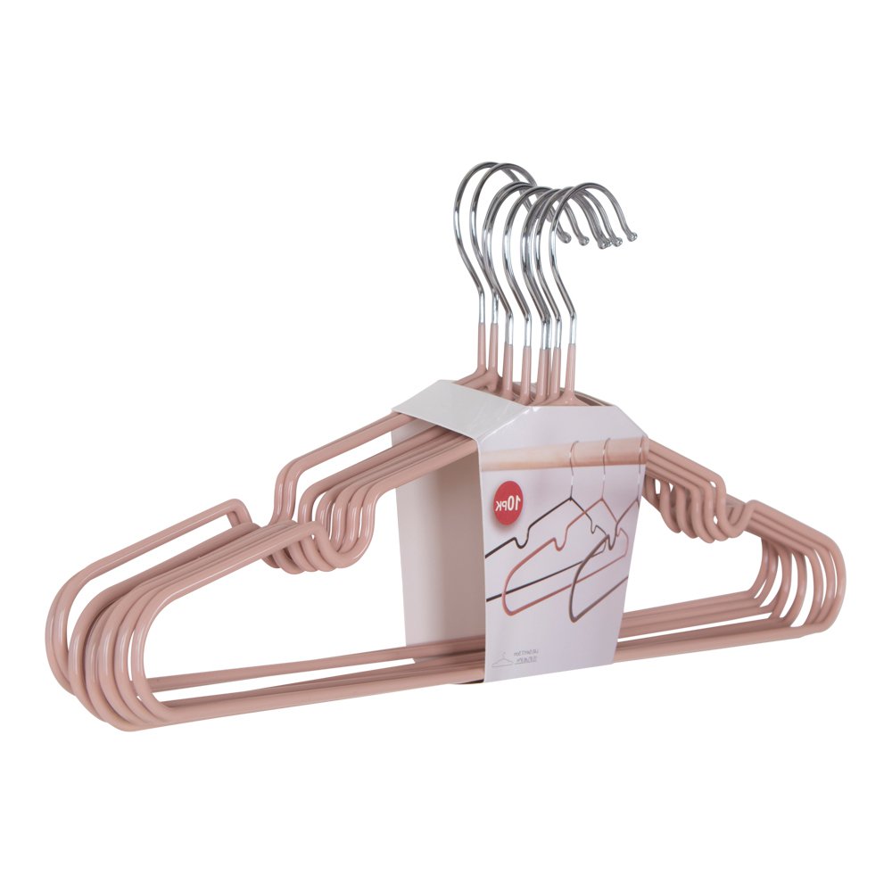 Porte-manteaux Massa - Rose, Métal, 41x4x18 cm - Jeu de 10