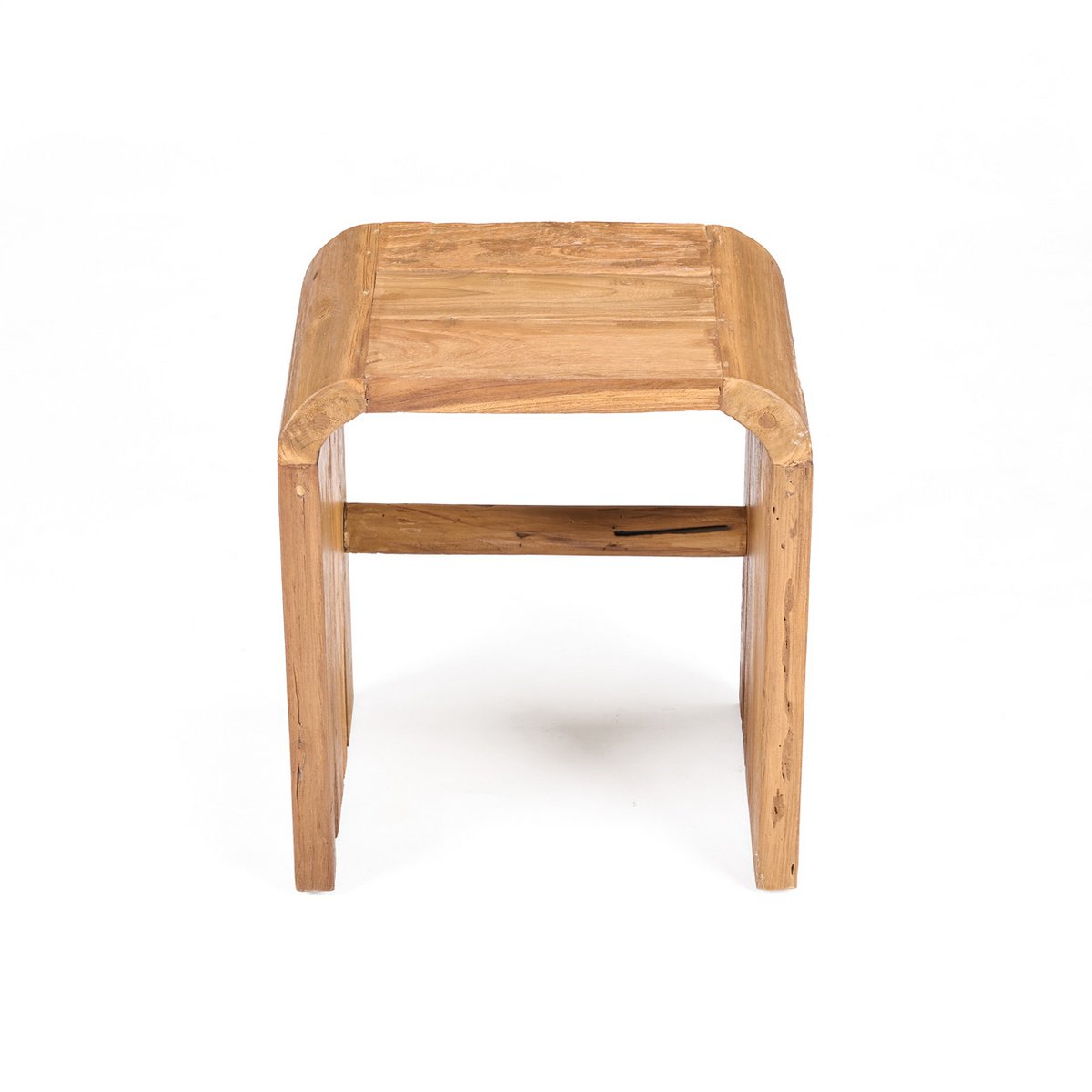 Teak Side Table - Natural Arc Accent Table for Living Room
