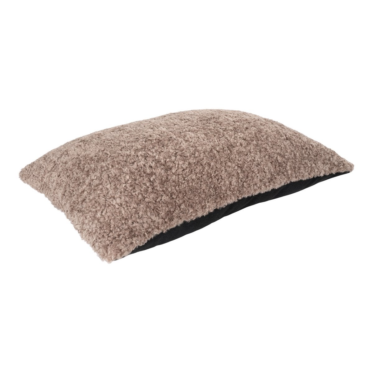 Bouclé Cushion - Brown Polyester Cotton Throw Pillow - 45x60 cm
