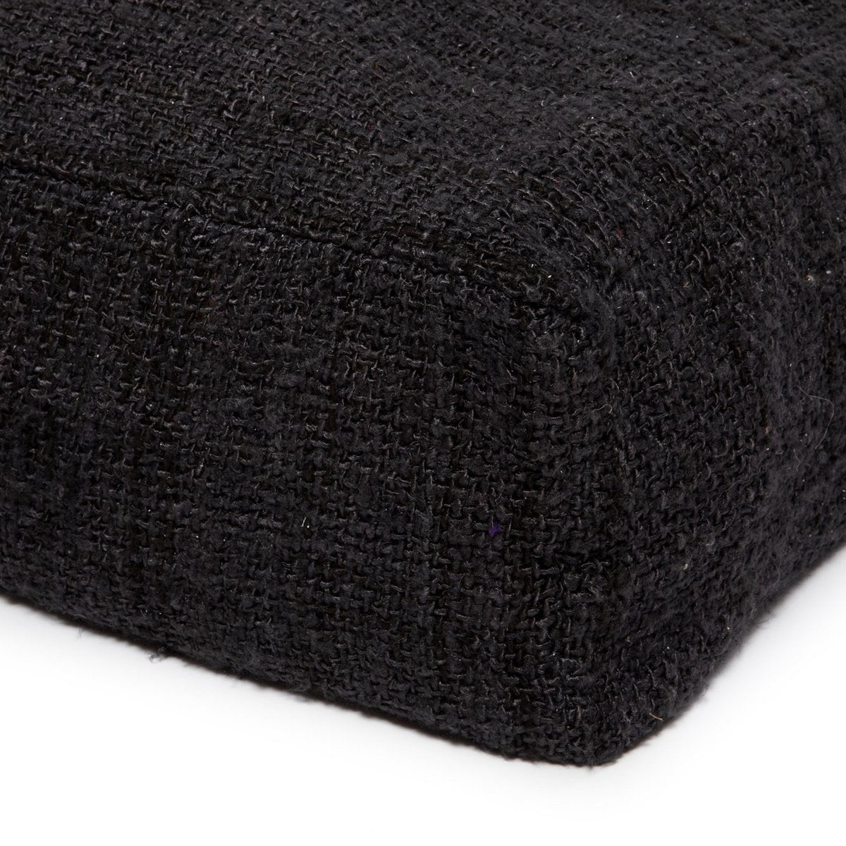 Cotton Pouffe Ottoman - Black Navy Accent Seating