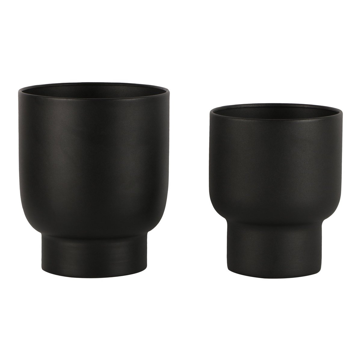 Fulda Flowerpots - Metal, Black - Set of 2