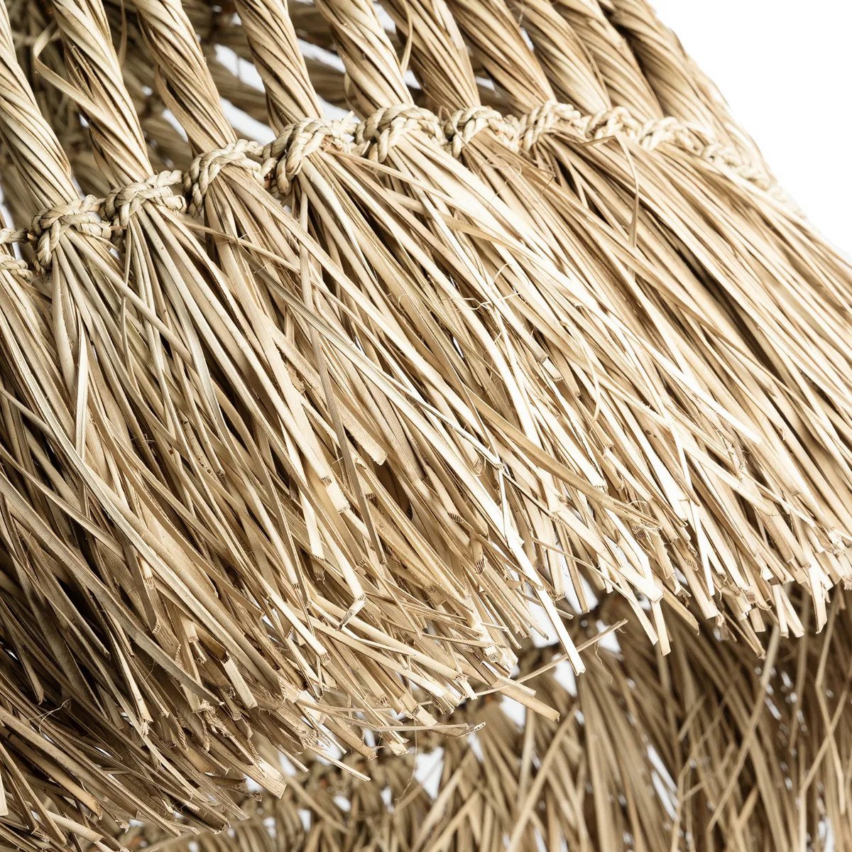 Natural Fiber Pendant Light - Handwoven Mendong Grass Shade - Medium