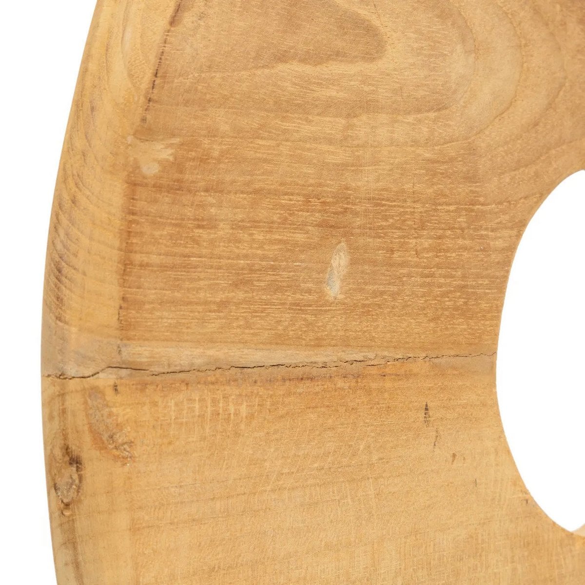 Teak Wood Disc on Stand - Large Decorative Teak Sculpture