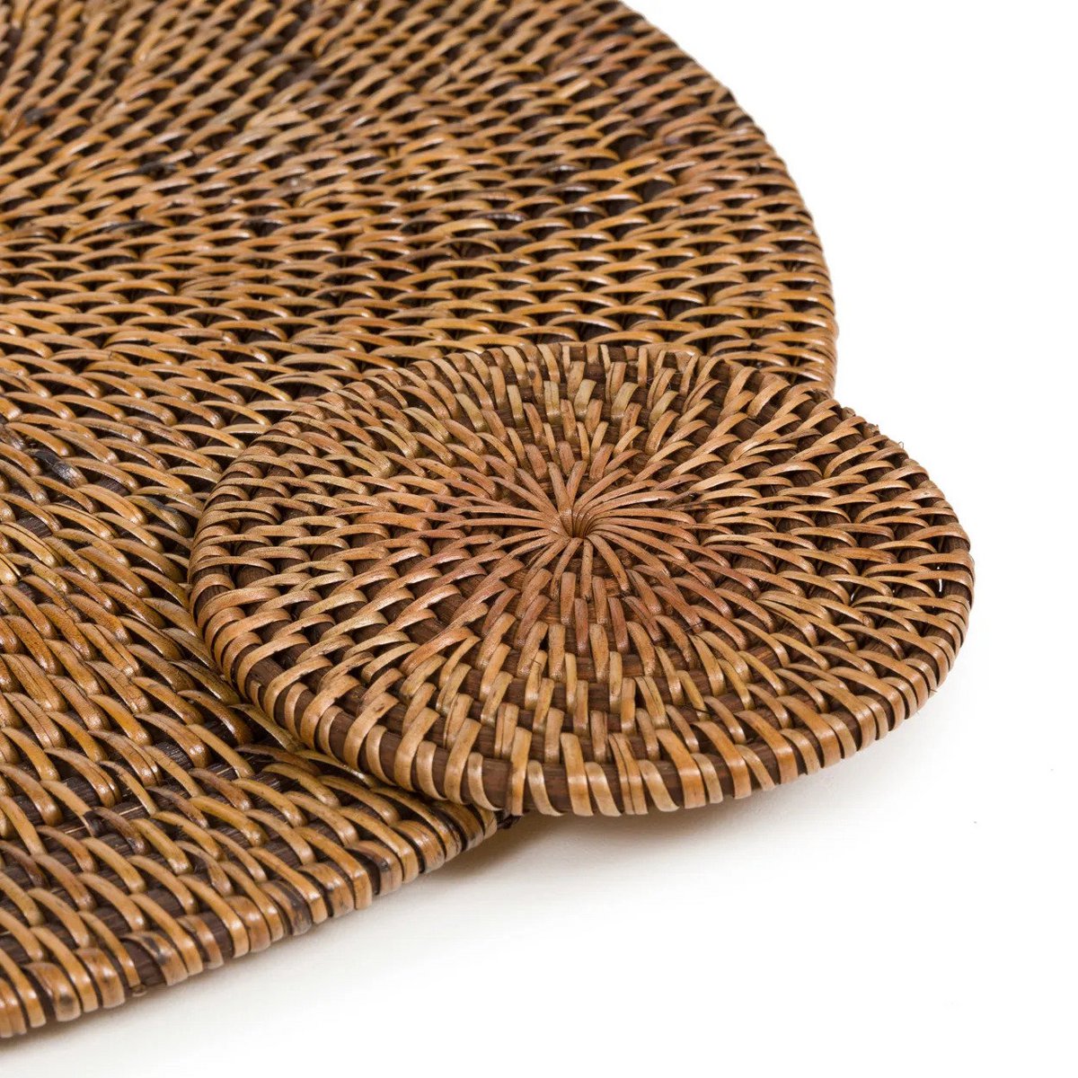 Rattan Coaster - Natural Brown Handwoven Tropical Drink Coaster