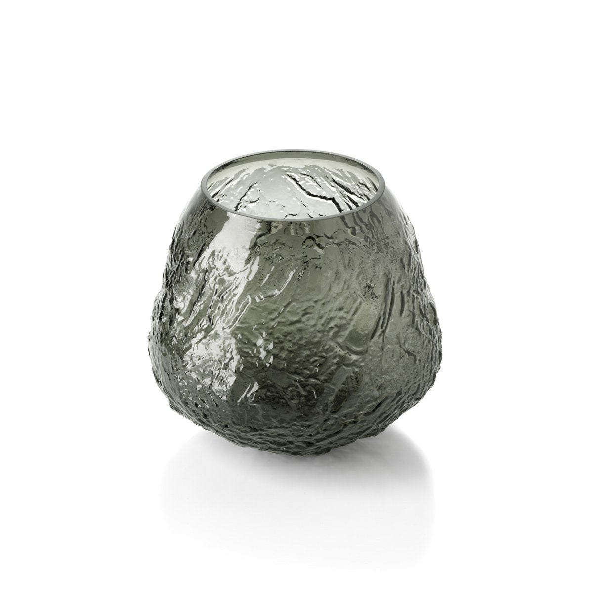 Glass Vase - Black Earth Crater Vase - Large