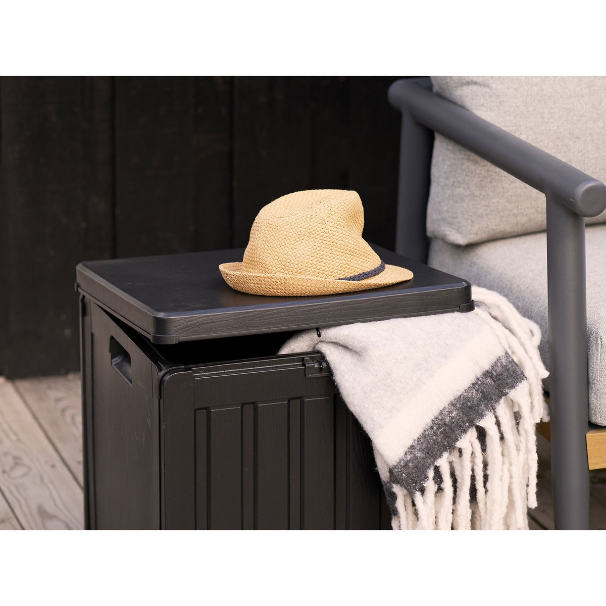 Sobra Cushion box, plastic, black, 42,8x42,8x46,4 cm, 76 L