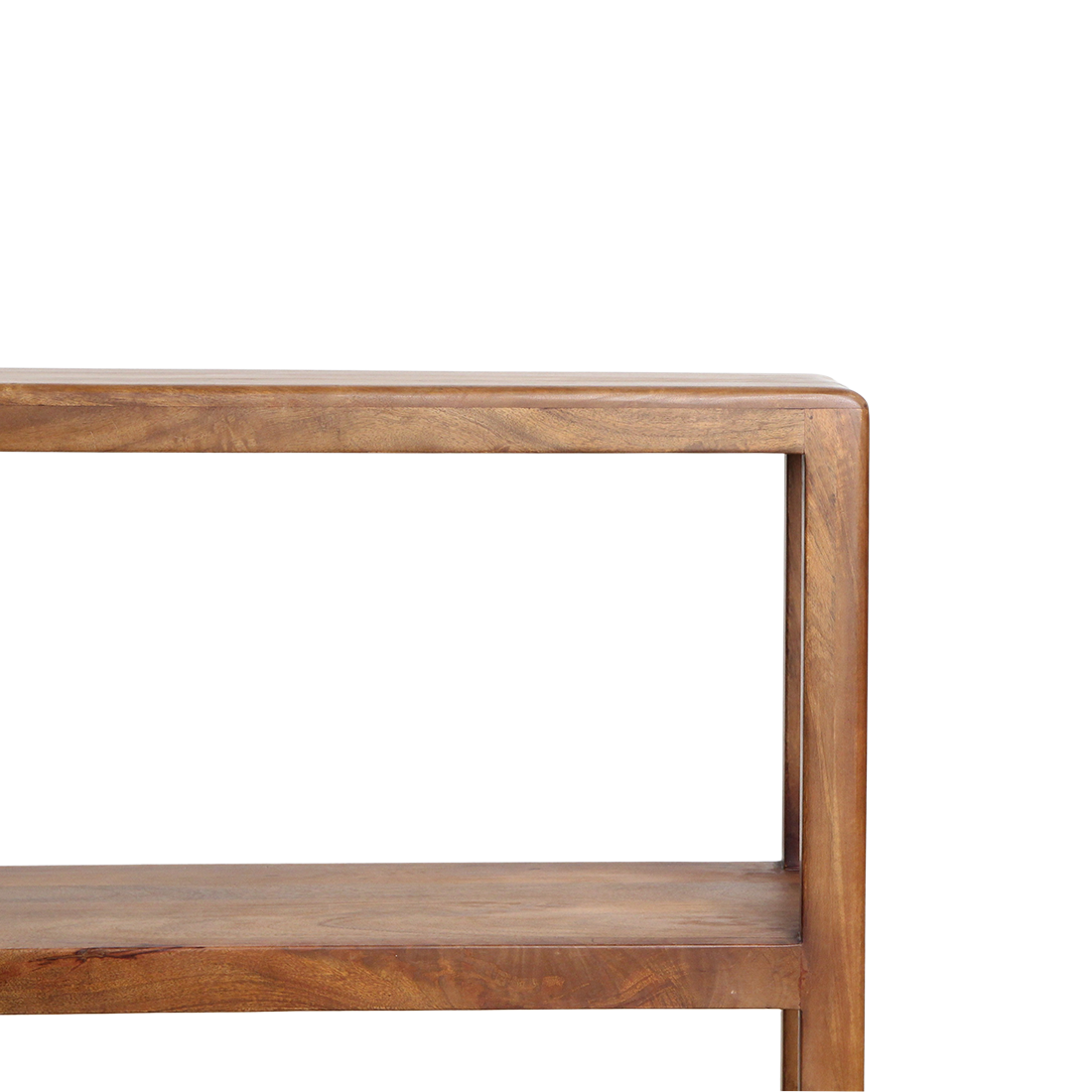 Étagère de rangement en bois de mangue Bullnose 3 étagères - 100x38x90 cm