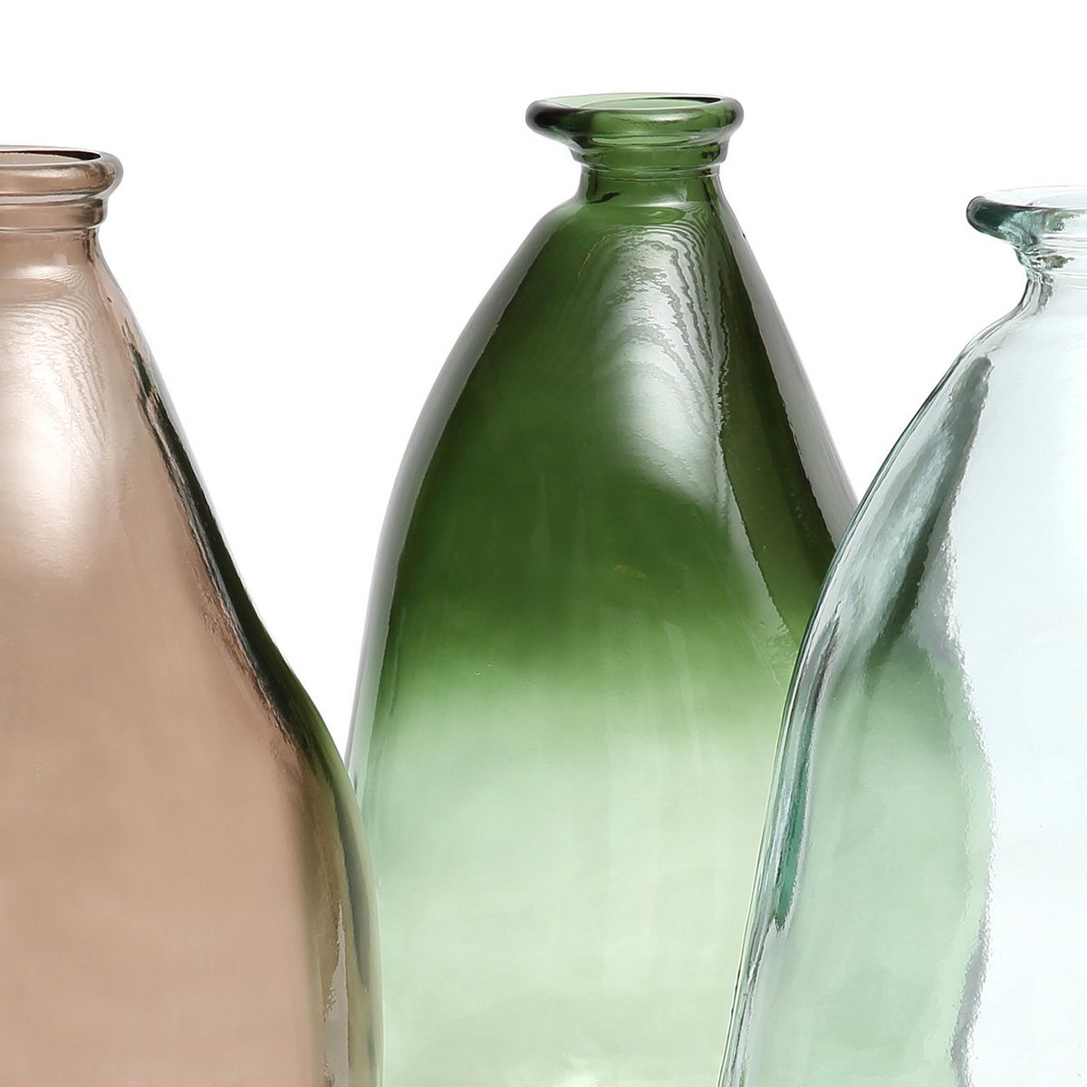 Recycled Glass Vase - Beige Shudi Vase, Elegant Home Decor