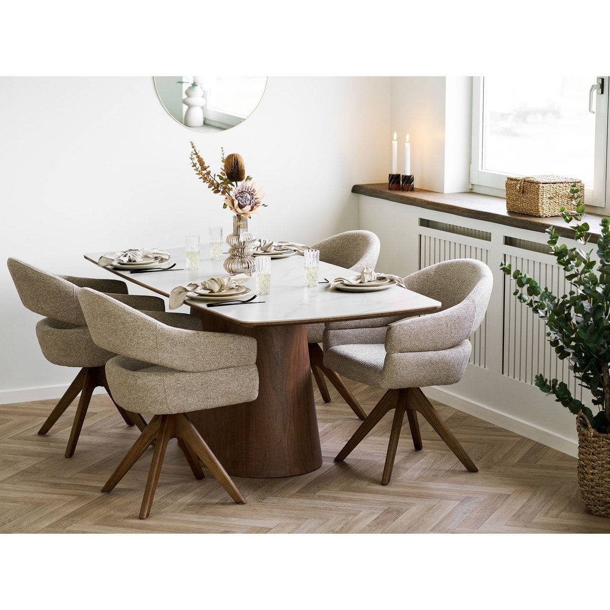 Viola Dinner plate, ceramic, beige, ø27 cm, set of 4