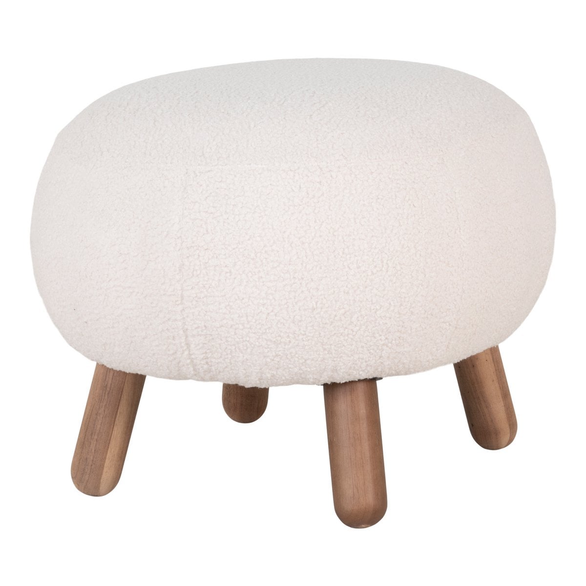 Savona Footrest - White, Polyester/Rubberwood/Pine, 60x50x37 cm