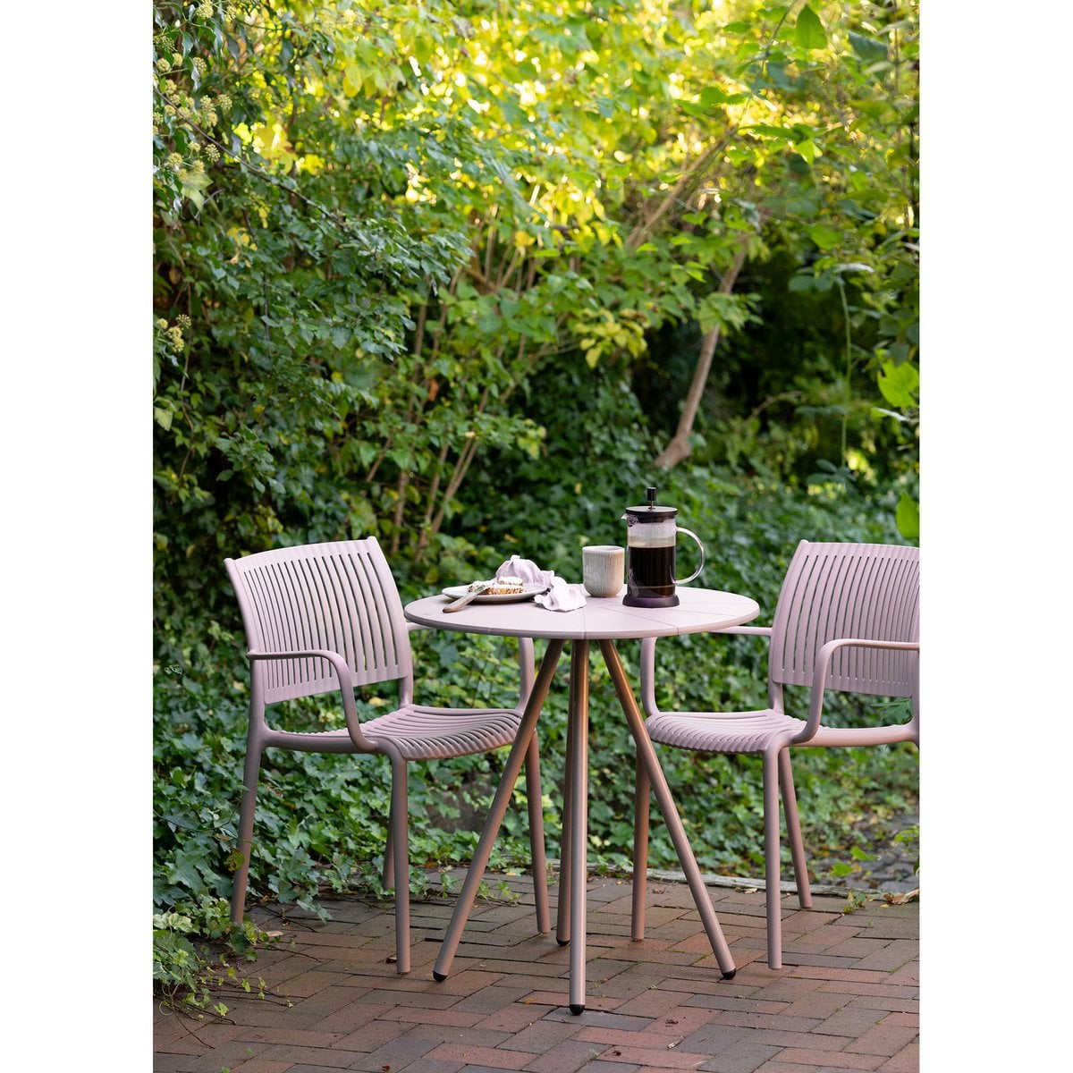 Barletta Bistro table, polypropylen/steel, taupe, ø70x73,5 cm
