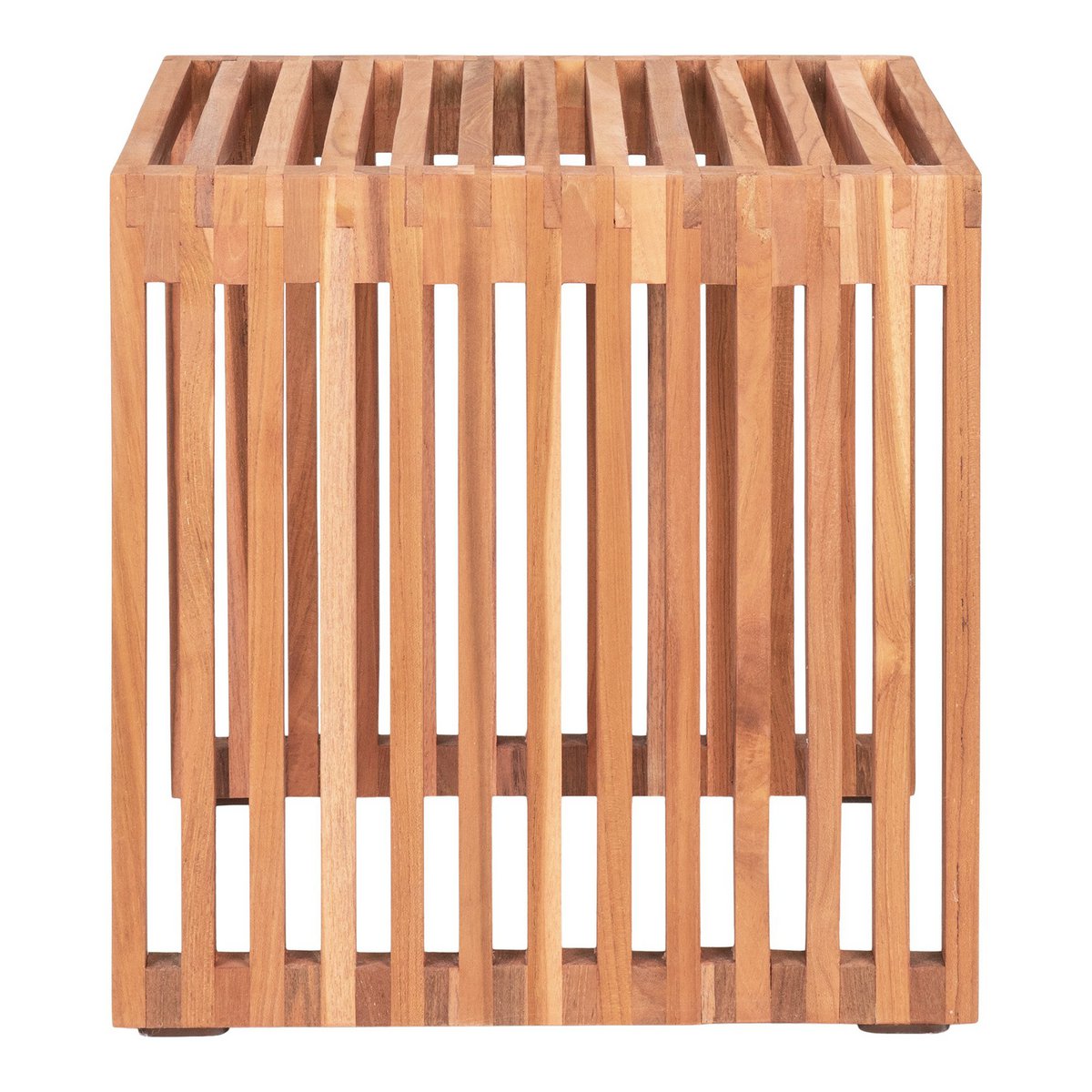 Teak Wood Side Table - Natural Accent Table, 40x40 cm