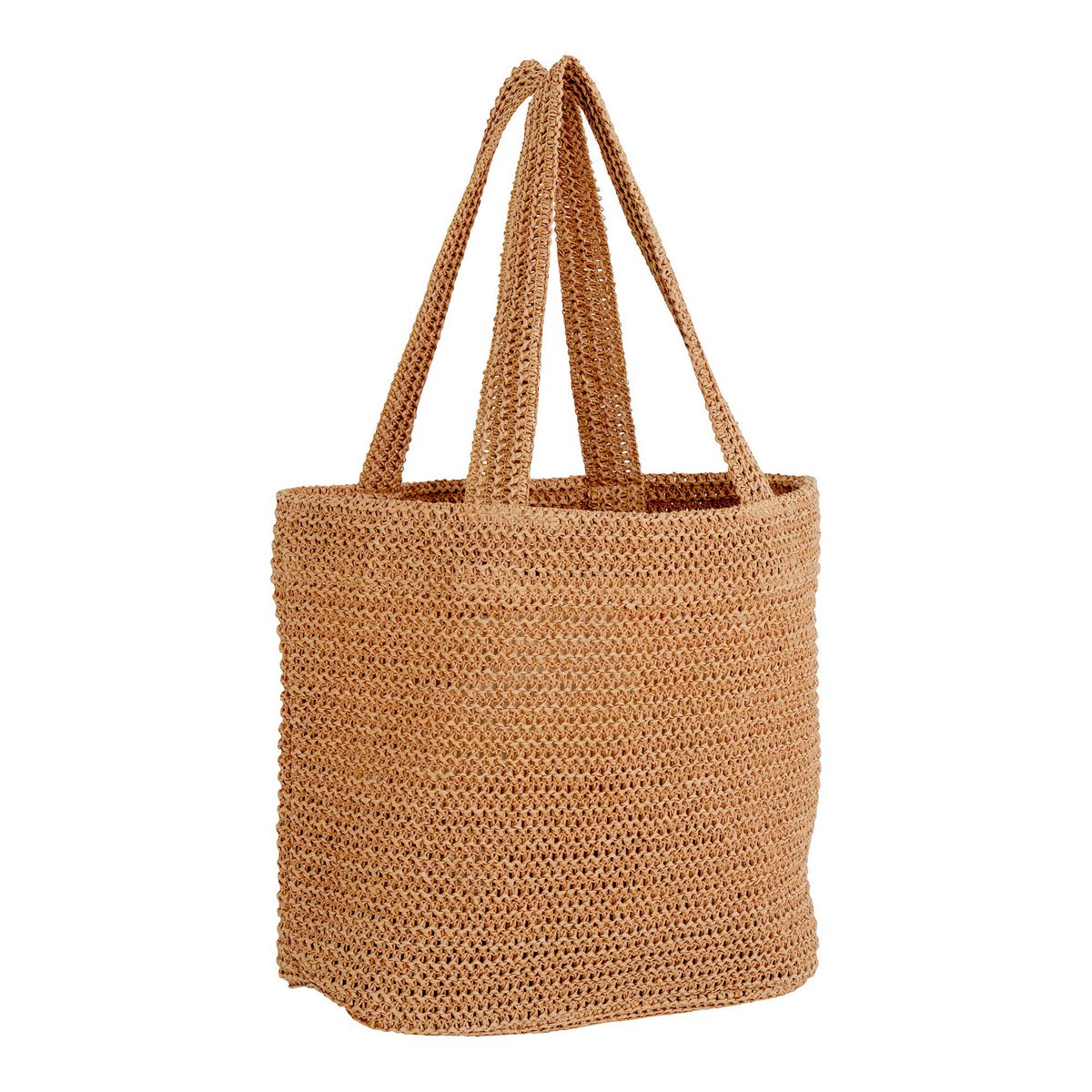 Paper Straw Tote Bag - Natural Woven Design, 31x46 cm