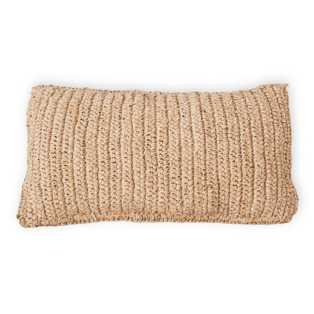 Raffia Kissen 50x30 cm mit Füllung Dekokissen Sofakissen DALUNG