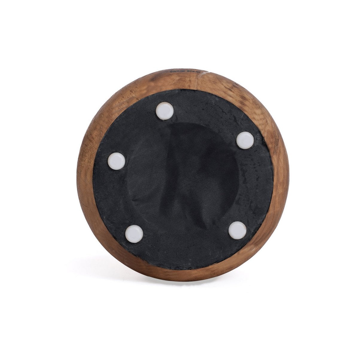 Suar Wood Stool - Natural Round Accent Stool or Side Table