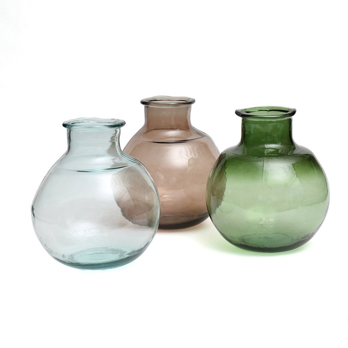 Recycled Glass Vase - Beige Bubble Design Accent Vase