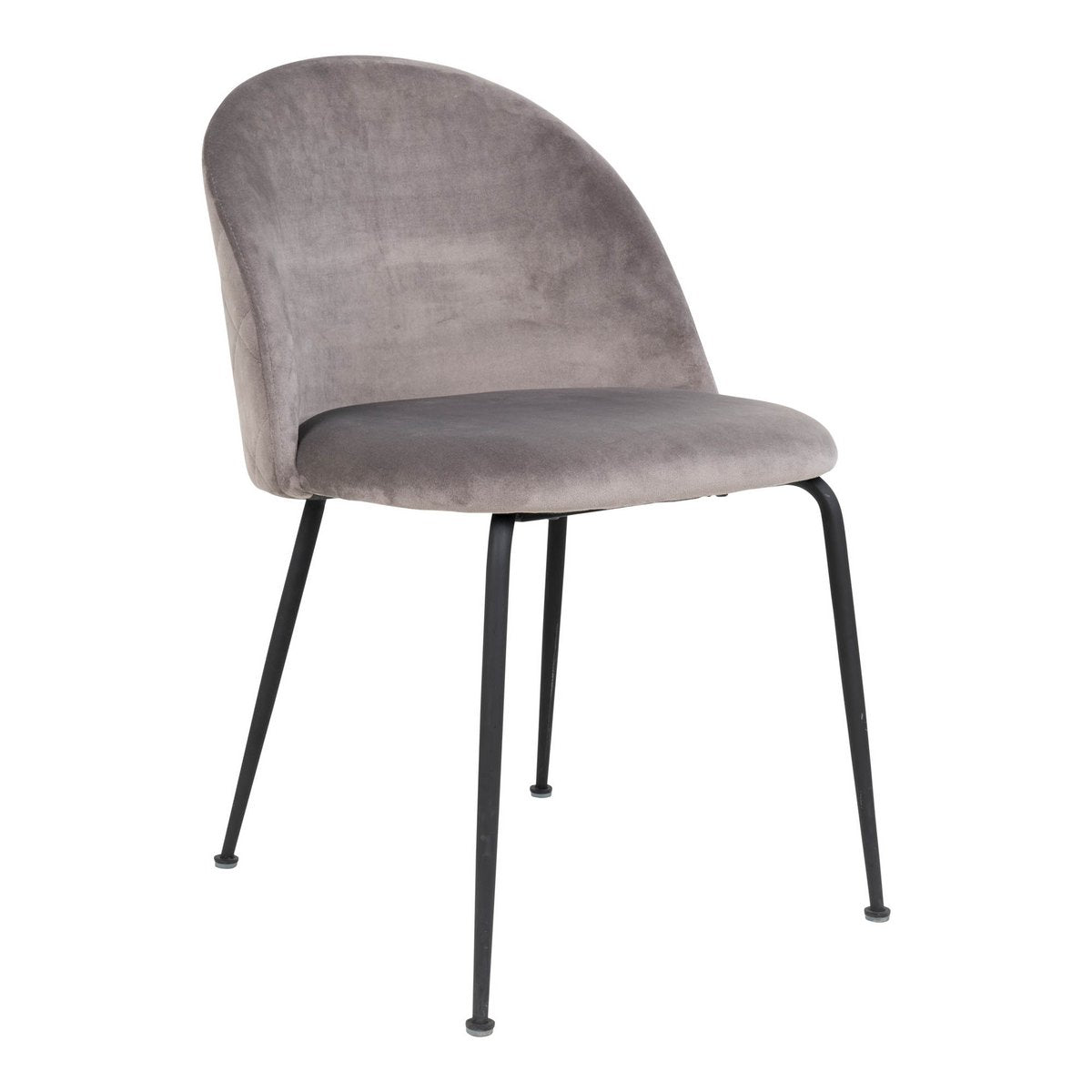 Geneve Dining Chair - Velvet, Steel, Grey - Set of 2