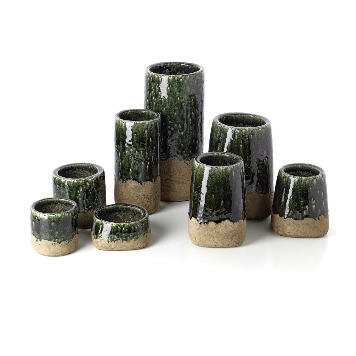 The Moss Conical Planter - Concrete Green - S