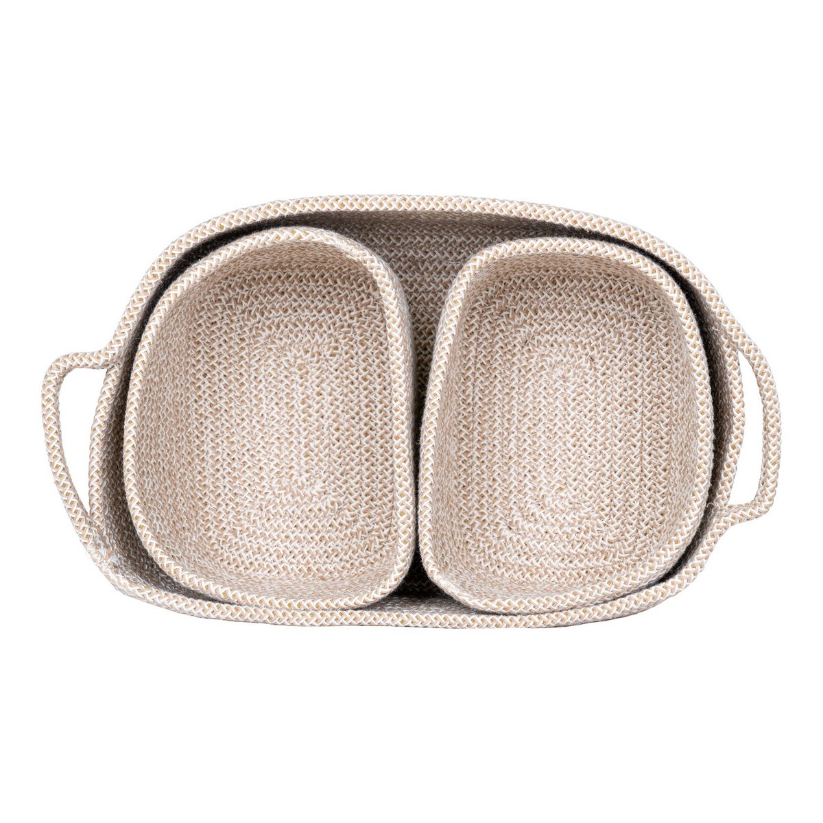 Cotton Storage Baskets – Beige Woven Basket Set of 3