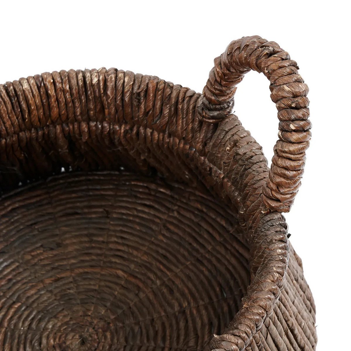 Banana Leaf Storage Basket – Handwoven Triangular Basket, Brown