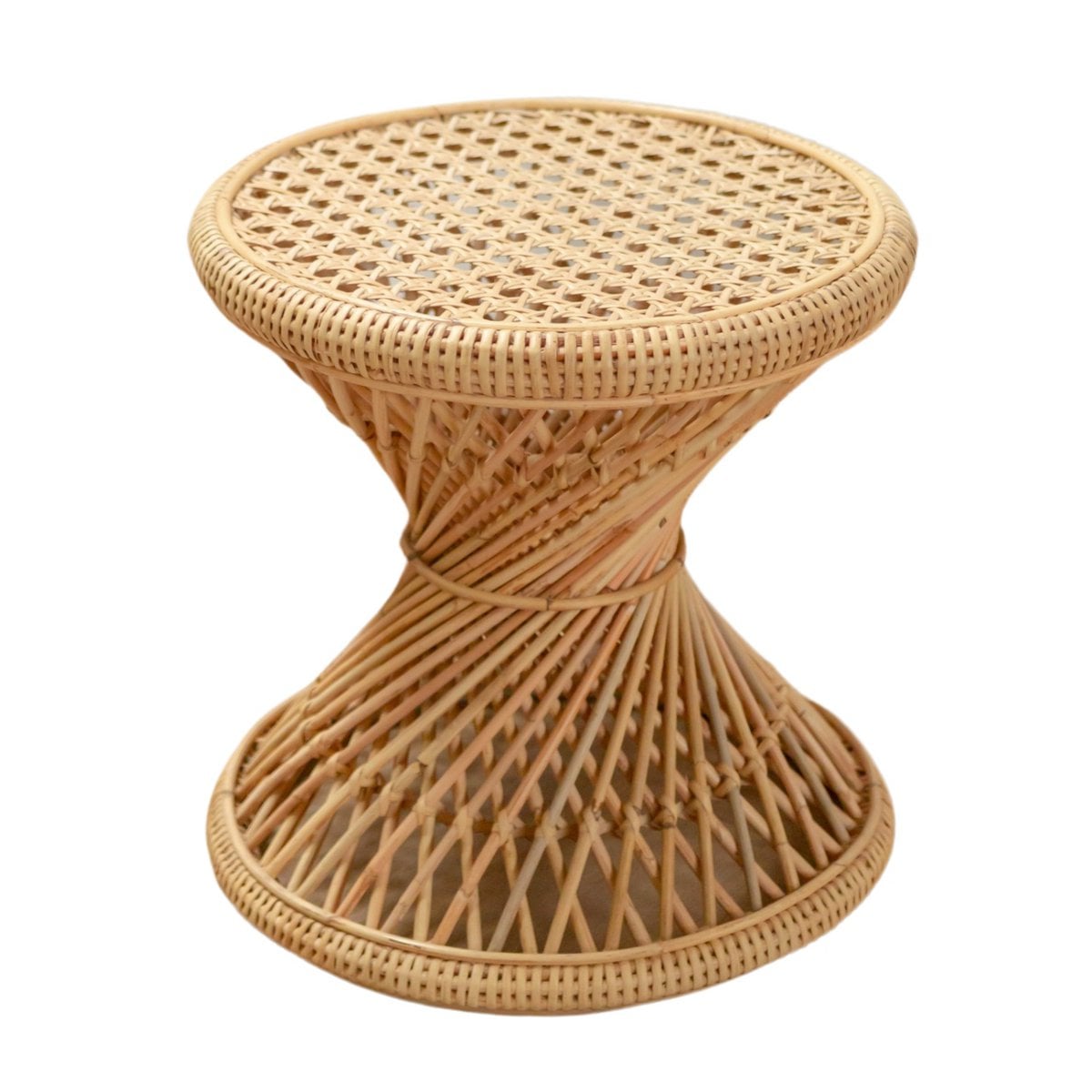 Rattan Side Table - Round Coffee Table LUHU Ø45cm - Beige