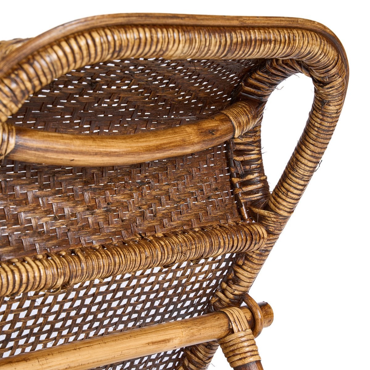 The Rattan Floor Lounger - Dark Walnut