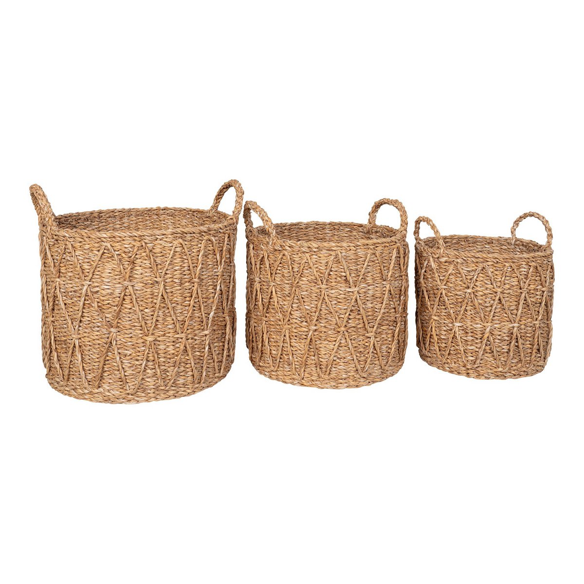 Krabi Basket - Panier, roseaux de mer, naturel, ensemble de 3