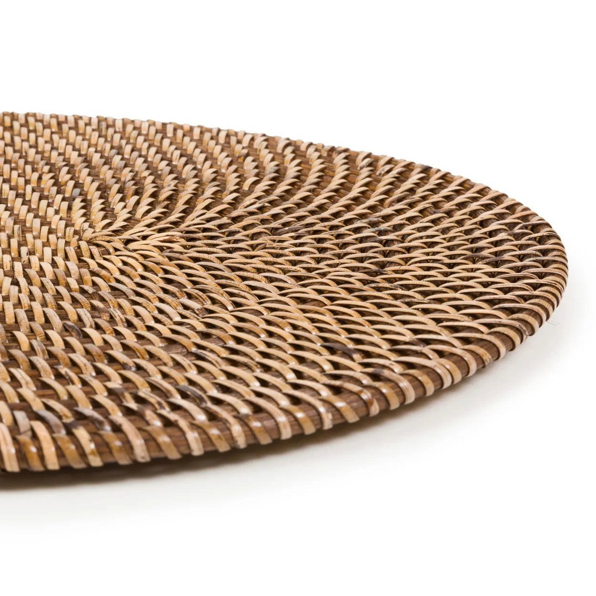 Rattan Oval Placemat - Natural Brown Handwoven Dining Table