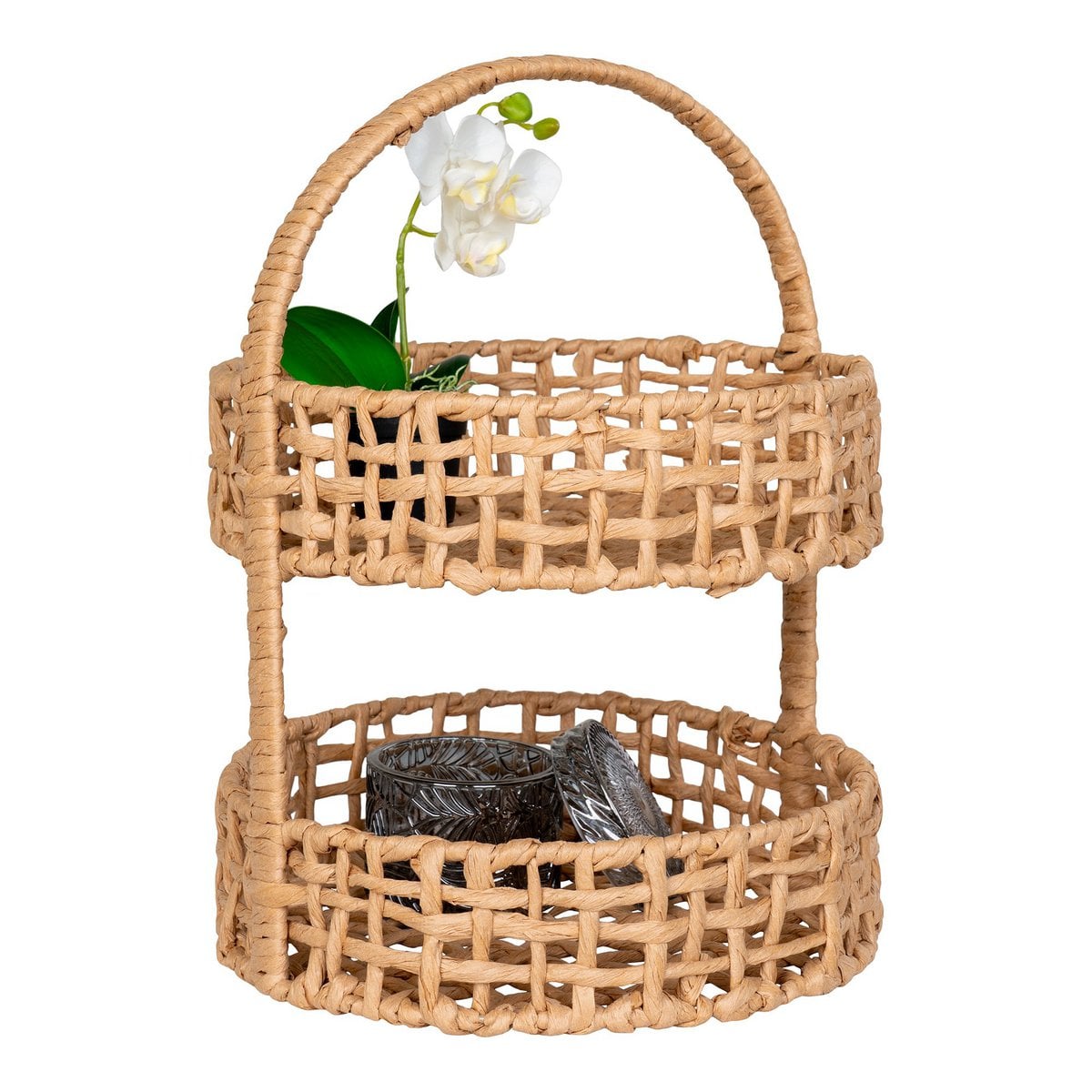 Anadia Tray - Tray, paper, natural, ø29x39 cm