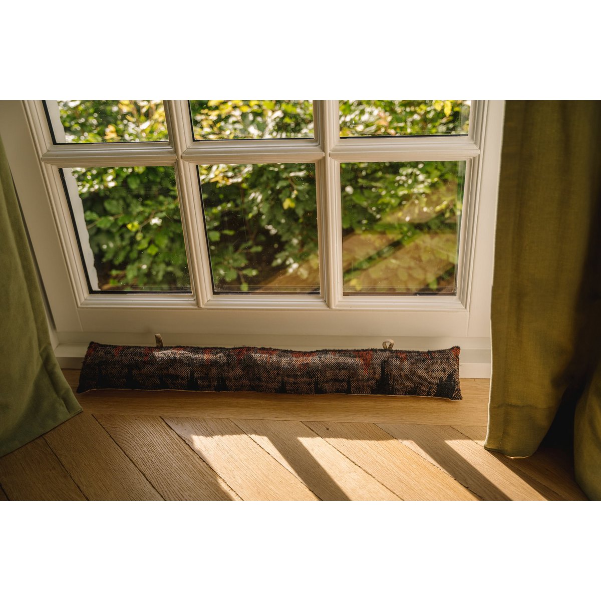 Oh My Gee Modern Door Draft Stopper – Energy Saving Black & Orange