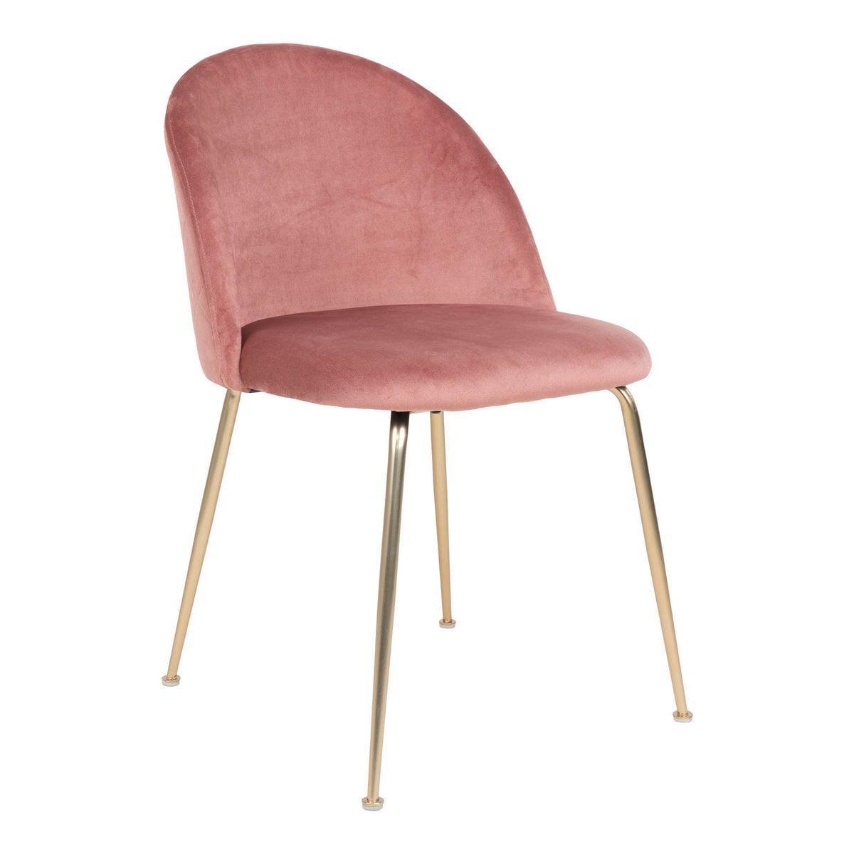 Geneve Dining Chair - Velvet, Steel, Rose - Set of 2