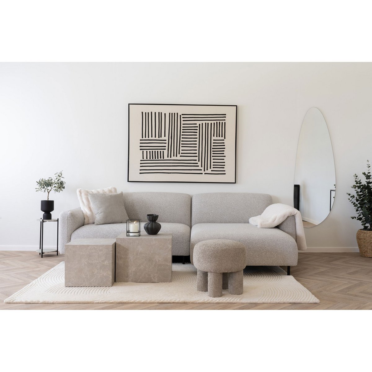 Sand Cushion – Square Accent Pillow for Sofa or Bed, 45x45 cm