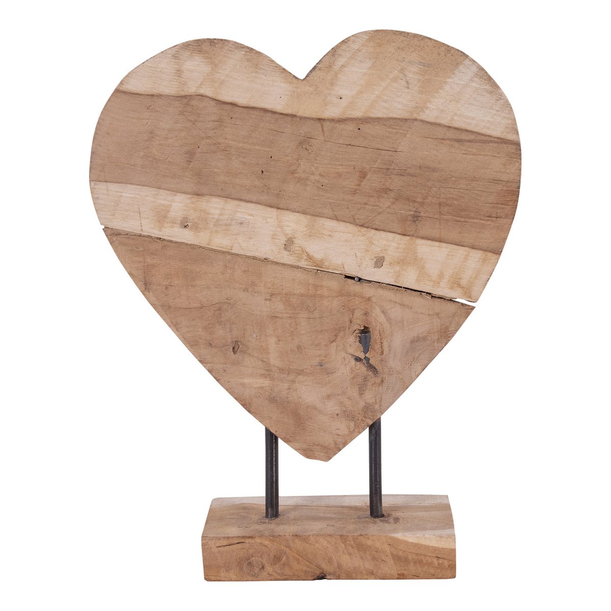 Almada Heart - Natural, Teak, 25x9x30 cm