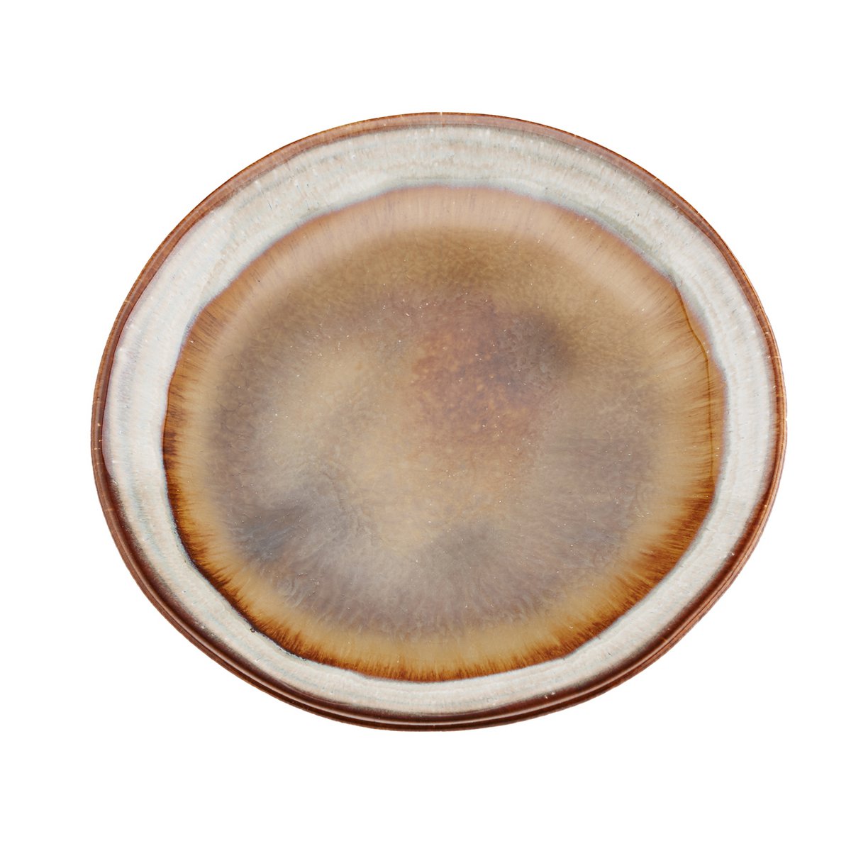 Ceramic Appetizer Plate - Portuguese Design, Unique Crackle Glaze