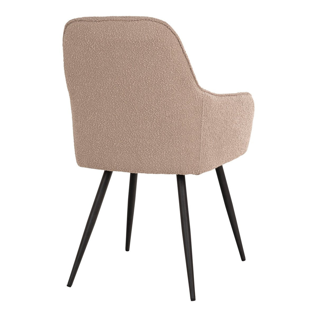 Chaise de salle à manger Harbo - Bouclé beige, pieds noirs - Pack de 2