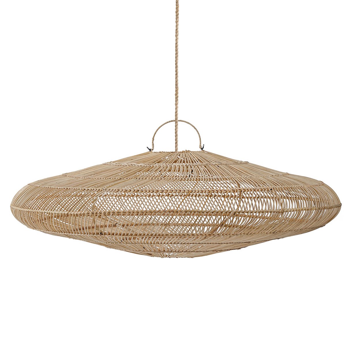 Rattan Pendant Light - XXL Macaron Style - Natural Finish