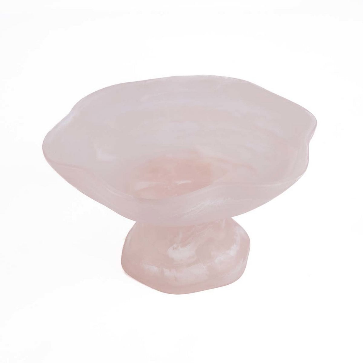 Resin Fruit Bowl Stand - Organic Pink and White Tiered Display