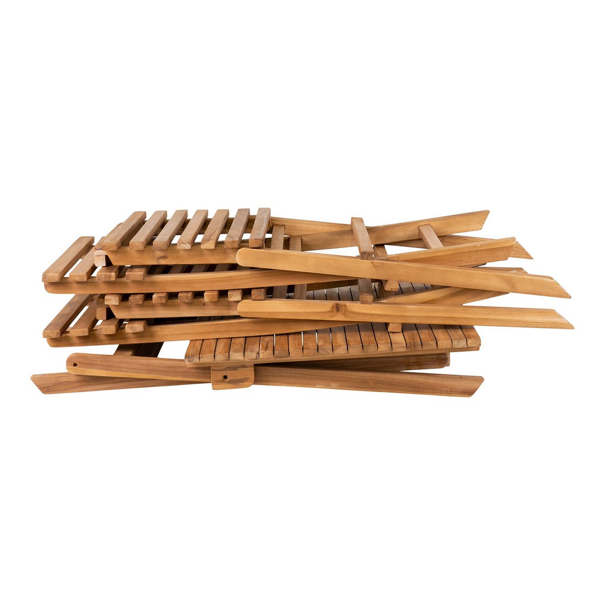 Teak Café Set - Natural Wood Outdoor Set with 2 Chairs & Table