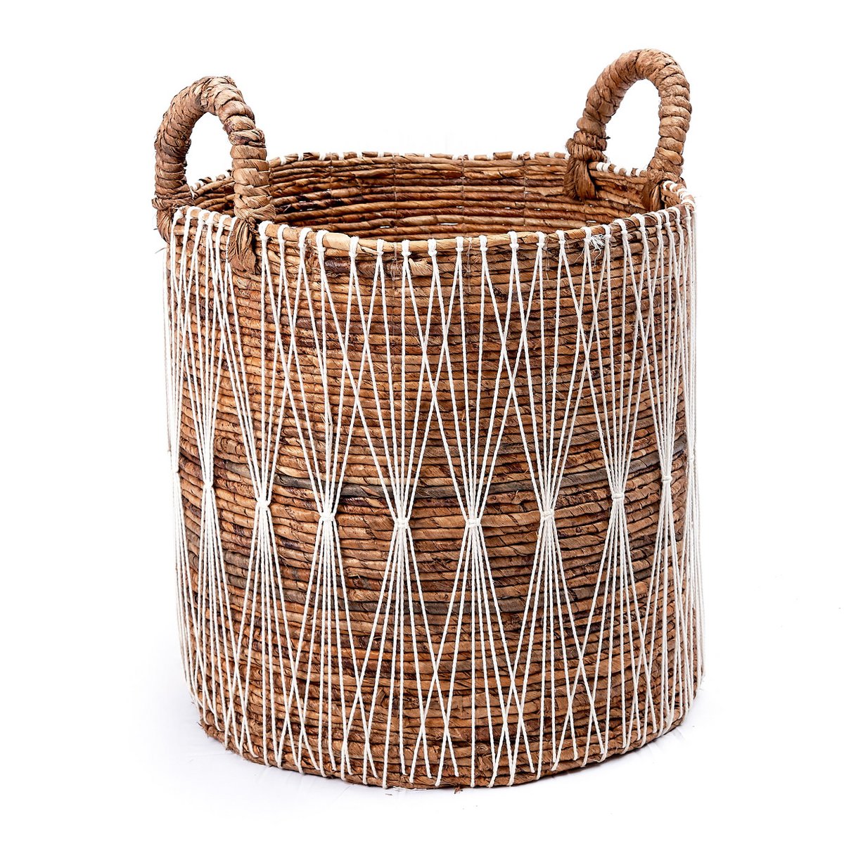Banana Fiber Laundry Basket - Boho Plant & Storage Basket