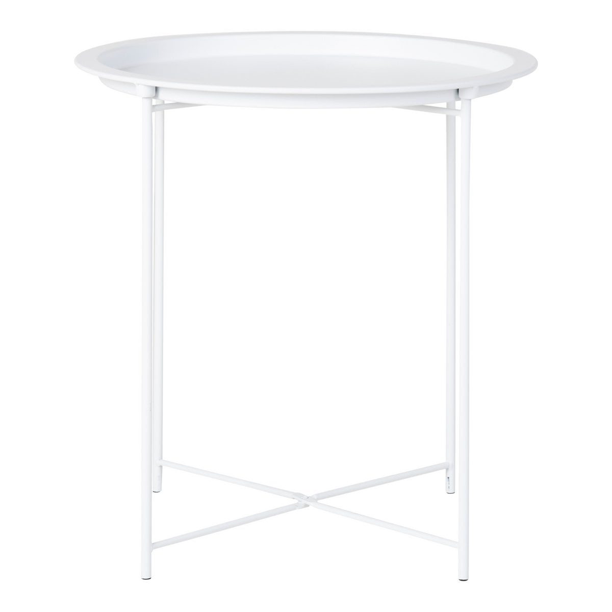 Bastia Side Table - Steel, White - Ø47x50 cm