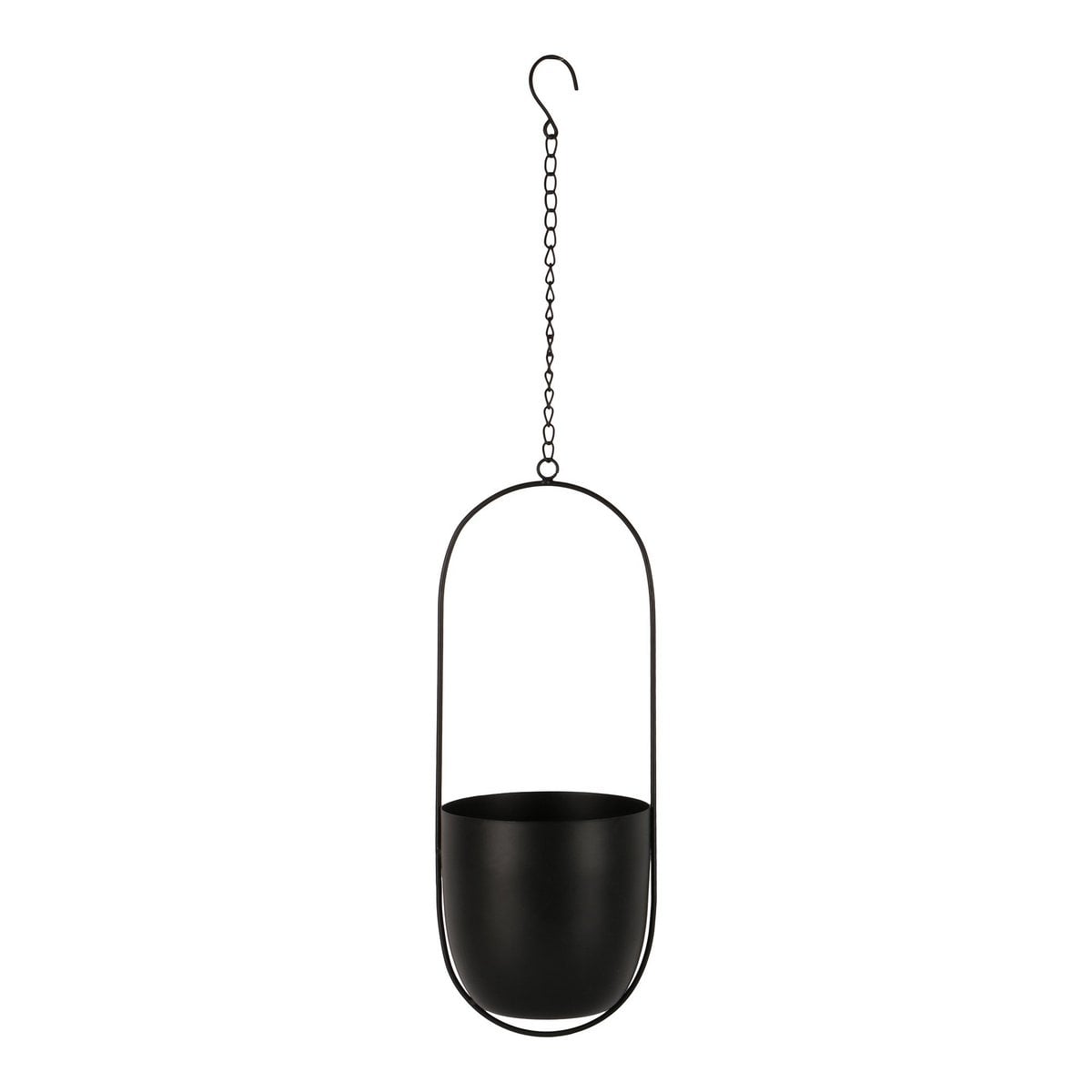 Metal Hanging Planter - Black Nordic Style Plant Holder