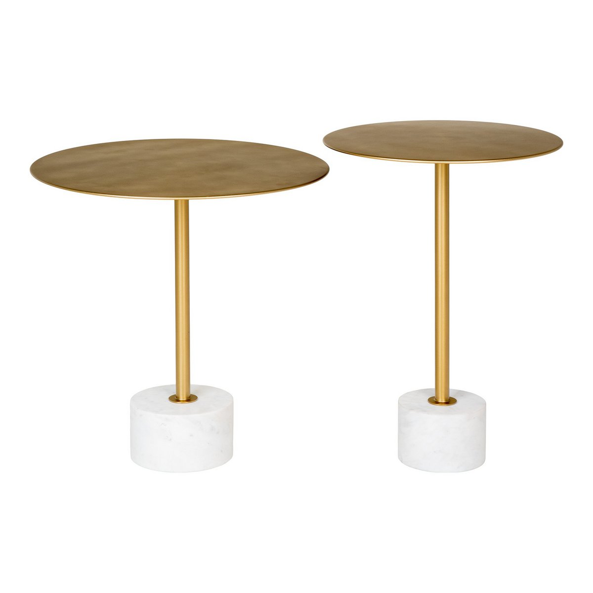 Brass & Marble Side Table - Modern Accent Table, 51x52cm