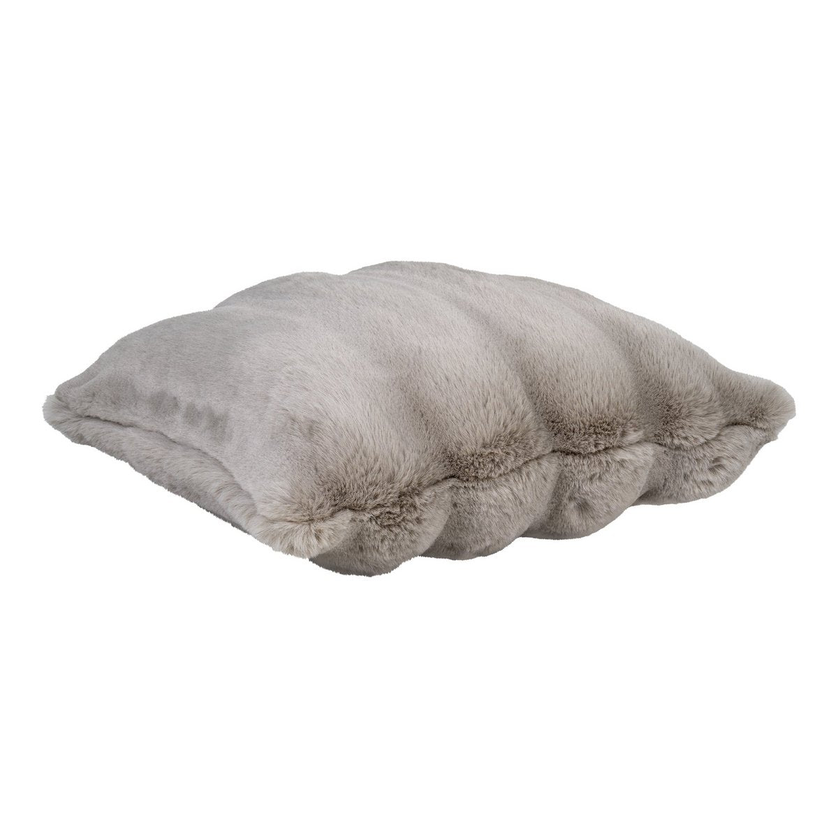Faux Fur Cushion - Beige Accent Pillow, 45x45 cm